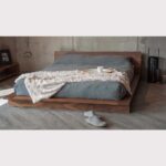 قیمت و خرید اینترنتی تخت خواب مینیمال و ساده صدف سبک ژاپنی فریم تمام چوب ساخت ماسو