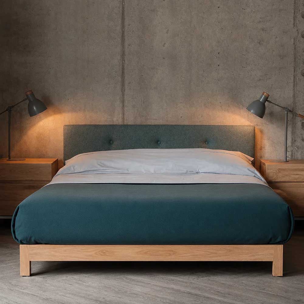 تخت خواب مینیمال دو نفره لونا (1) خرید اینترنتی و قیمت تخت خواب مینیمال دو نفره لونا ساخت ماسو