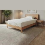 خرید اینترنتی و قیمت تخت خواب مینیمال و ساده چوبی یک نفره مینا ساخت ماسو