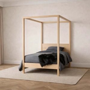 خرید اینترنتی و قیمت تخت خواب مینیمال و ساده 4 ستون یک نفره یاما ساخت ماسو